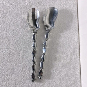 Vintage X-Large Pebbled Stemmed  Serving Spoon & Fork